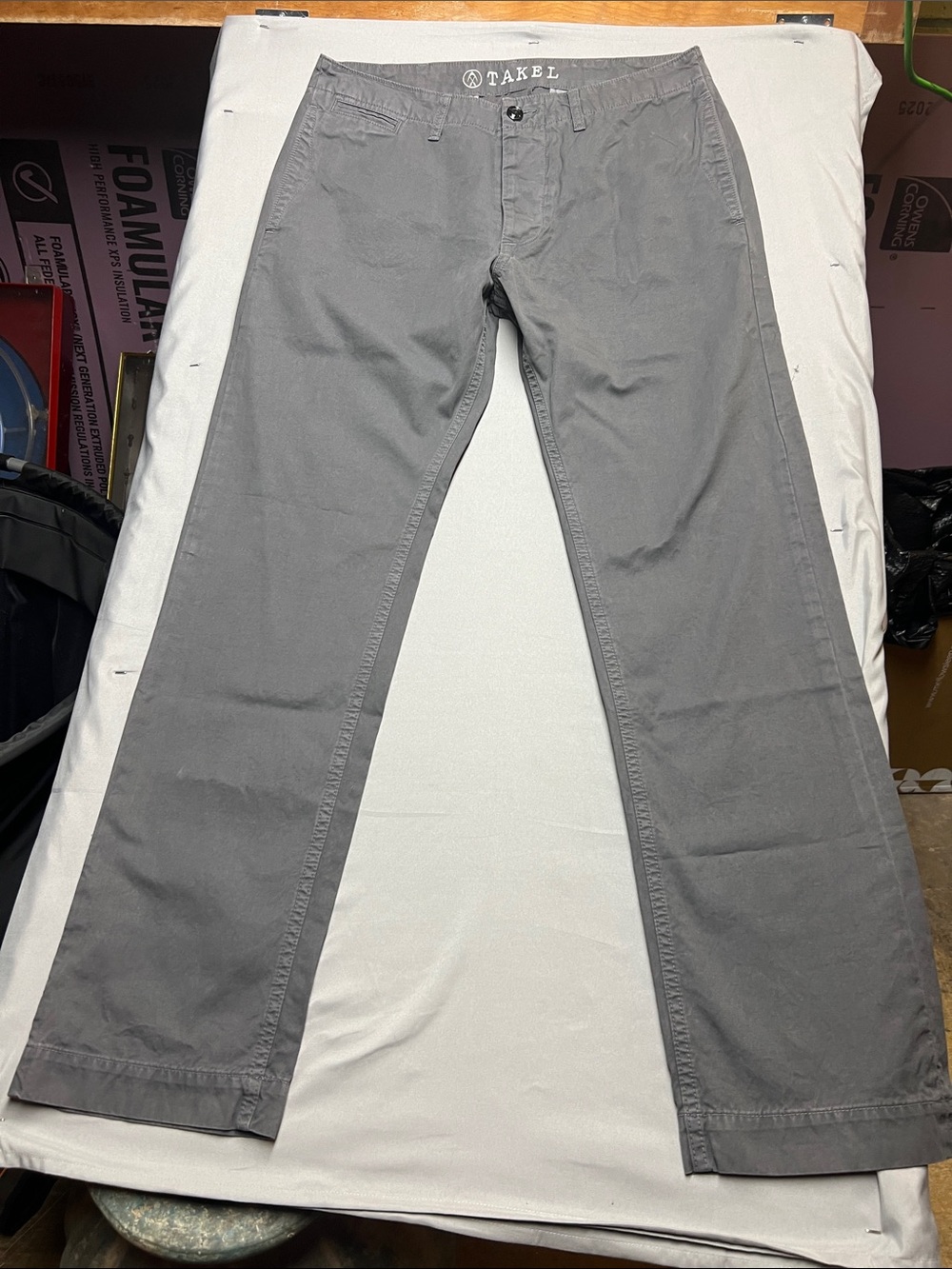Takel Service Pant Mens 36 Grey Straight Leg Chino Trousers Made in USA